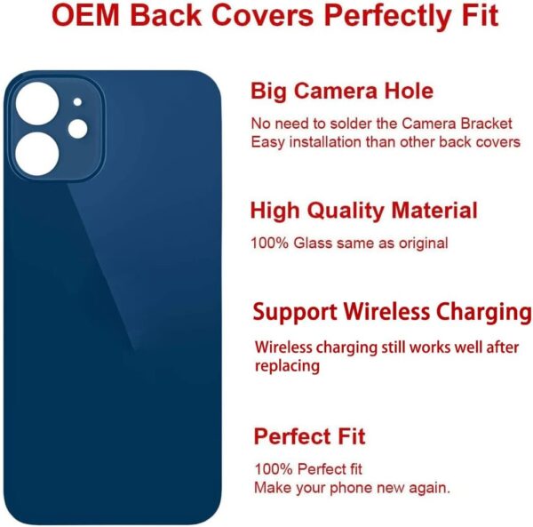 Cambio Cristal Trasero iPhone 12 Azul