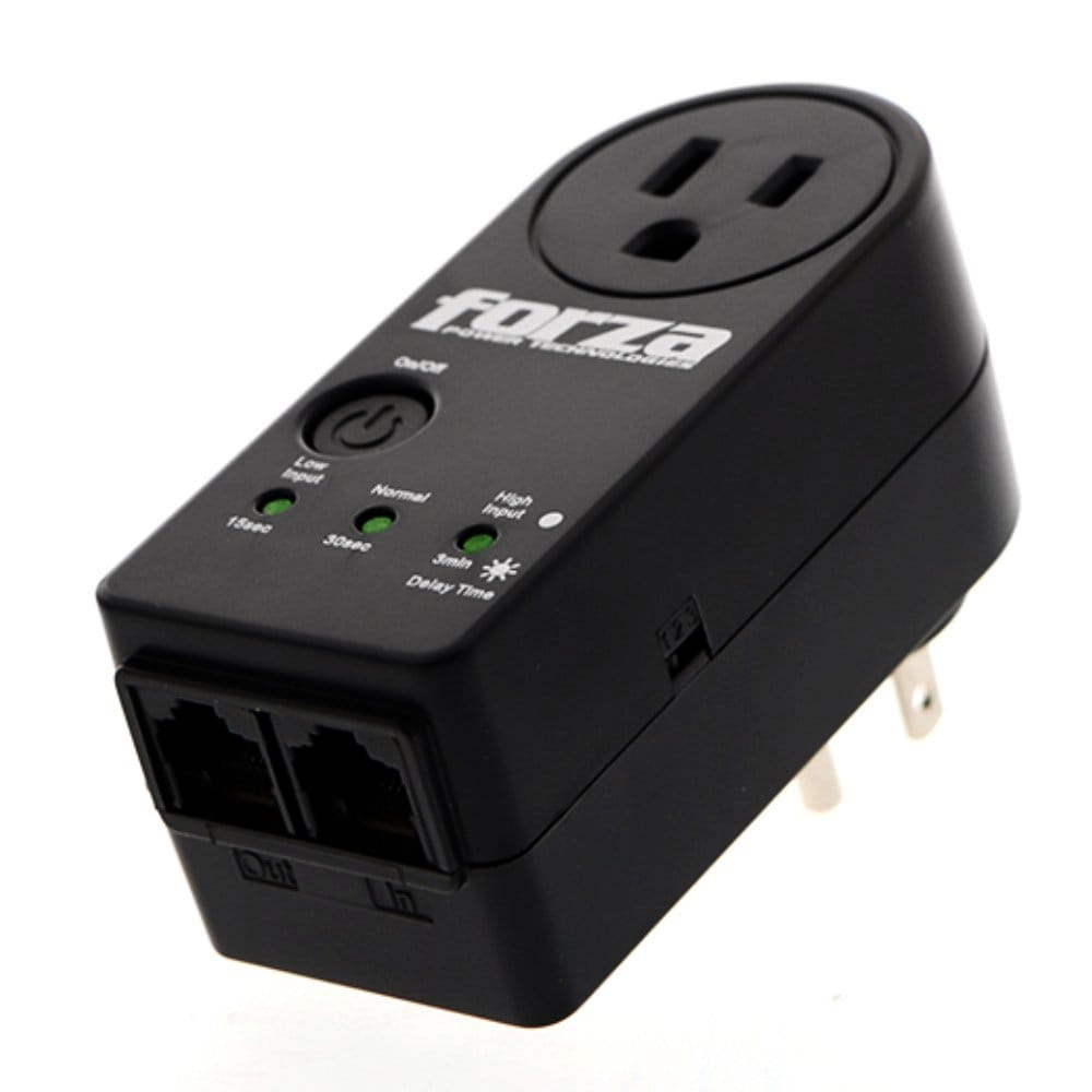 1718183052_Protector.jpg FORZA FVP-1201N PROTECTOR DE VOLTAJE 900J 120V1800W 1OUTLET RJ45 NEGRO NP3 FVP-1201N - Image 1