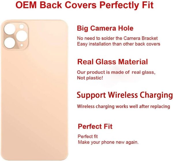 Cambio Cristal Trasero iPhone 11 Pro Dorado